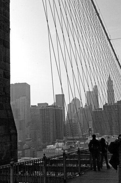 Manhattan seen from the Brooklyn Bridge New York Manhattan seen from Brooklyn Bridge New York