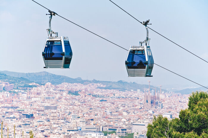 barcelona cable car to montjuic