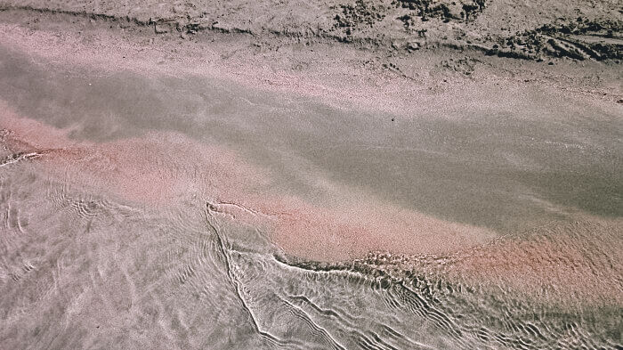 pink sand beach crete greece