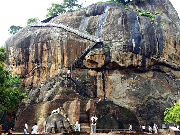 Climbing Sigiriya Rock Up To The Lion Fortress In Sri Lanka