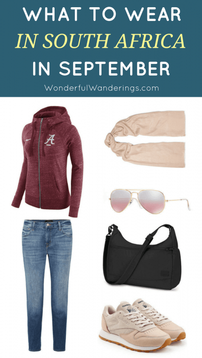 Packing to travel to South Africa? Click to see a list of what to wear both on a safari and for exploring the Western Cape.