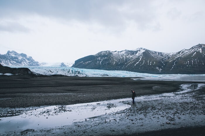 skaftafell iceland underside of a glacier