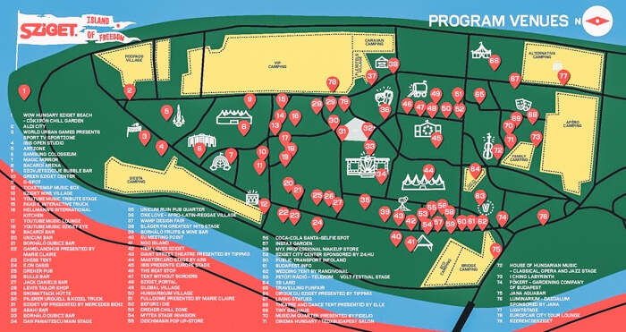sziget festival map