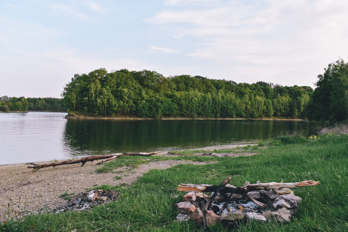 camping by belgian lake