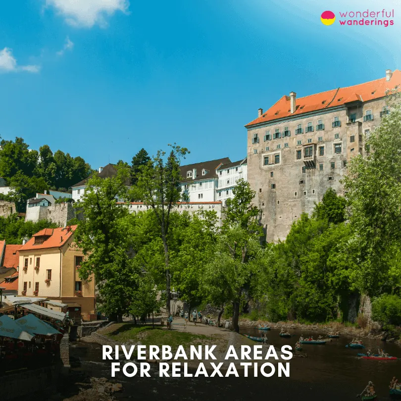 Riverbank areas for relaxation