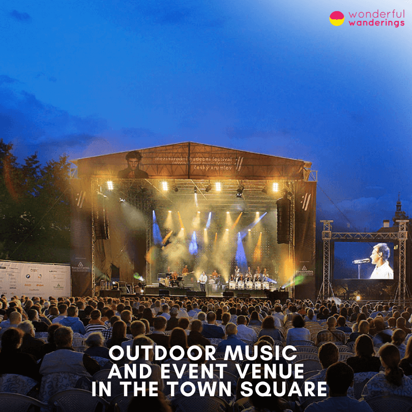 Outdoor music and event venues in the town square