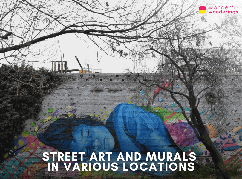 Street art and murals in various locations