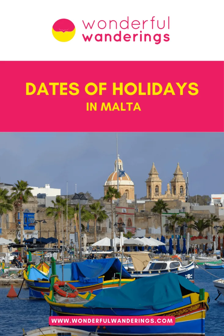 Malta Holiday Dates Pinterest image