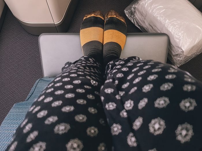 British Airways World Traveller Plus footrest