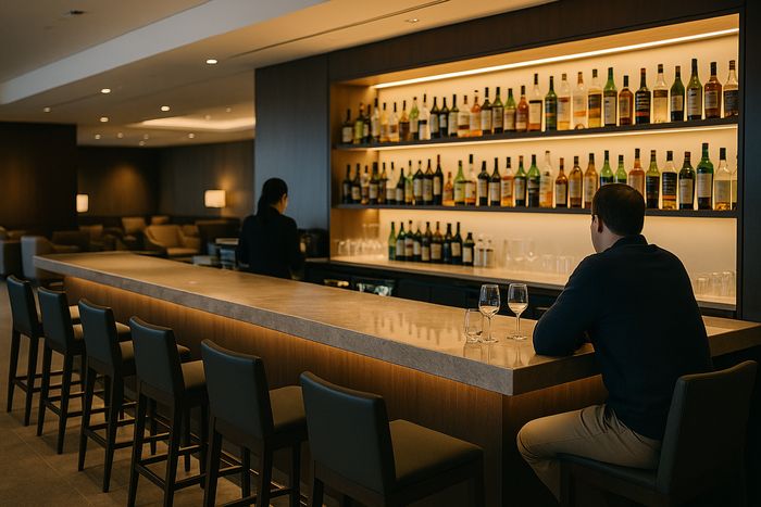 Japan Airlines airport lounge bar