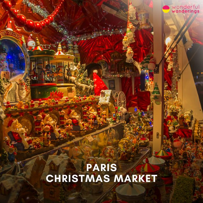 Paris Christmas Market title card: a shop window full of Christmas decorations