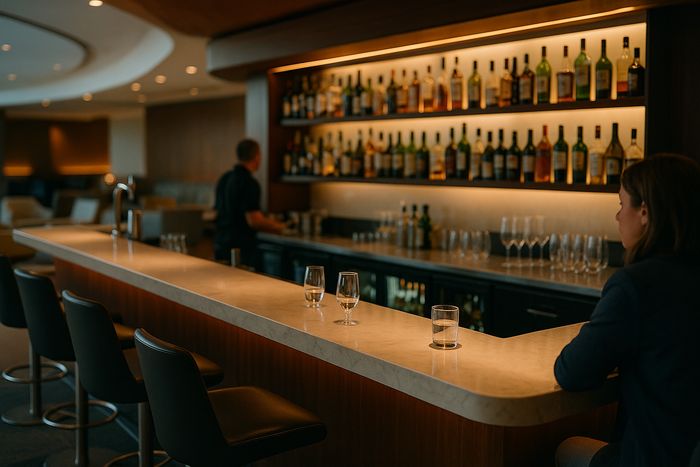 Qantas airport lounge bar
