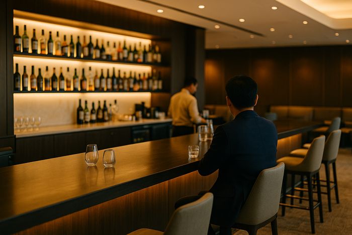 Singapore Airlines airport lounge bar